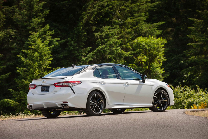 A 2019 Camry XSE in — no surprise — white